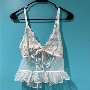 Wildflower embroidery flounce  bra  top